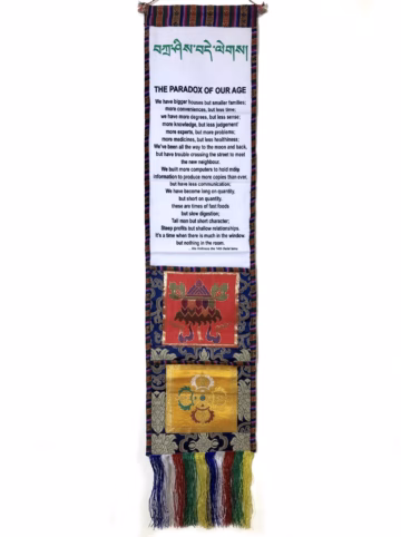 Banner with Quote from H.H the 14th Dalai Lama - Paradox of Our Age Banner