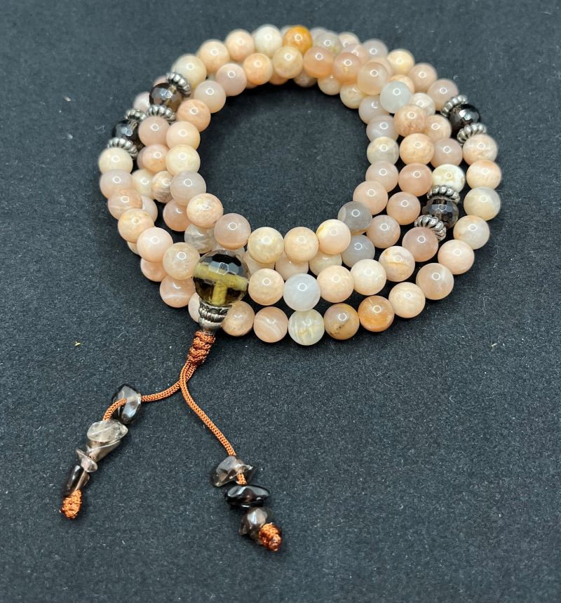 Peach Moonstone Mala